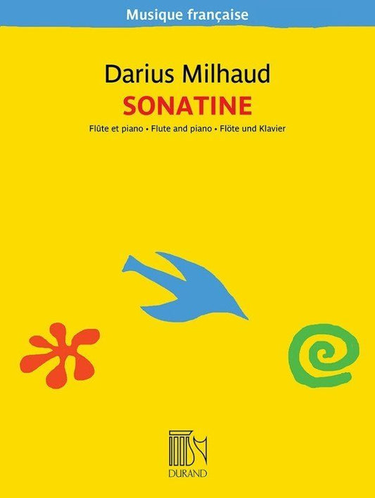 Milhaud Sonatine for Flute and Piano Op. 76, 44 Pages, Durand Editions Musicales, Musique Francaise Series