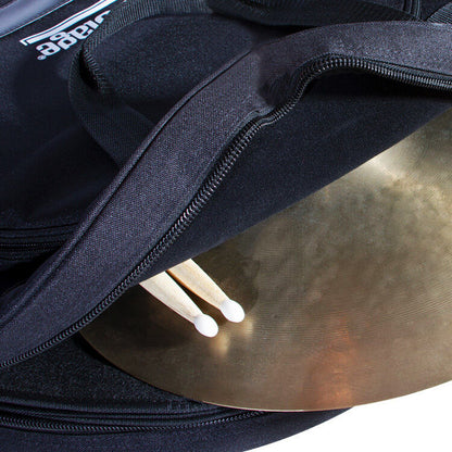 On-Stage CB4000 Deluxe Backpack Cymbal Bag Black, Holds 4x 22" & 2x 15" Cymbals, Weather-Resistant, Includes Felt Separators, Adjustable Straps — view 3