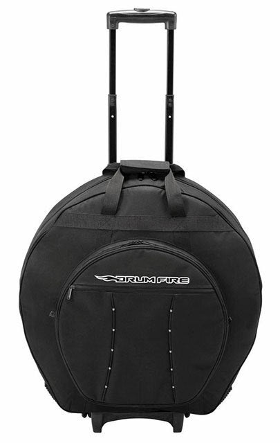 On-Stage DFCBT4200D Deluxe Cymbal Trolley Bag with Wheels, Holds 8 Cymbals, Nylon, Black, 28" x 25" x 4.5", 100 lbs Capacity