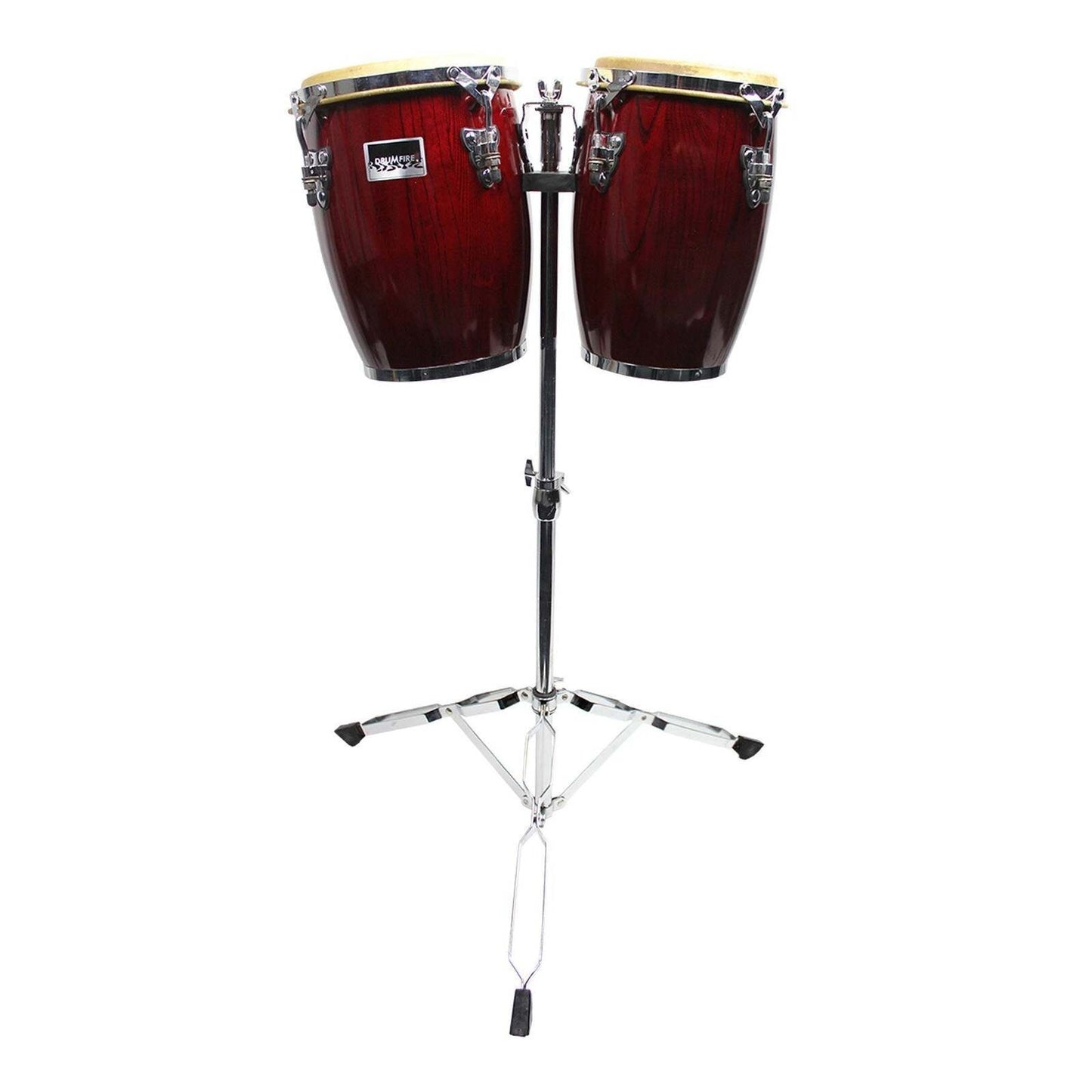 Drumfire DFP-CS83-WRD 8" & 9" Conguitas Set with Stand - Wine Red