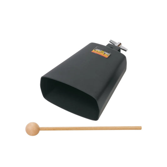 Drumfire DFP-CWB10-BLK Metal Cowbell 10cm with Mounting Bracket and Wooden Beater