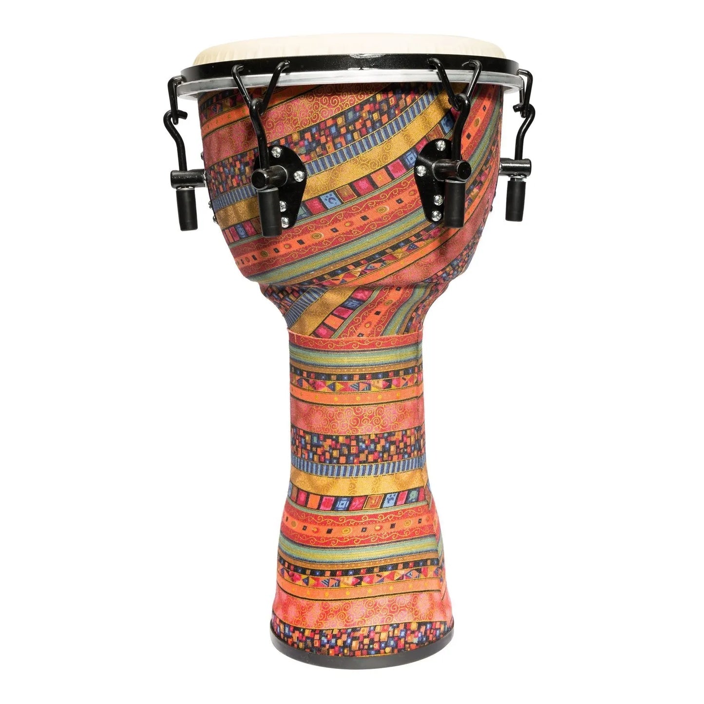 Drumfire 10" Tuneable Djembe with Synthetic Head and Gig Bag - Multicolour