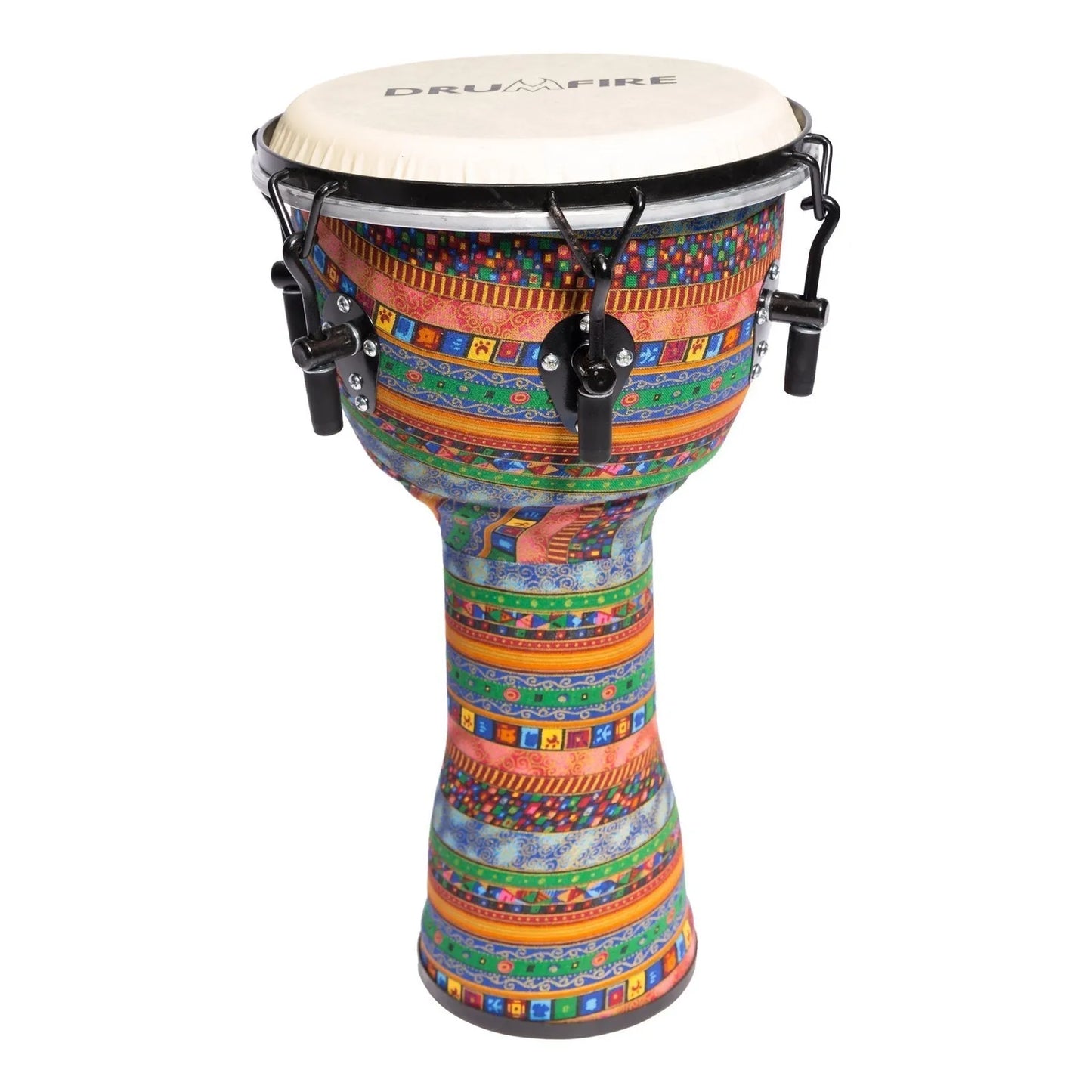 Drumfire 10" Tuneable Synthetic Head Djembe with Gig Bag - Multicolour — view 4