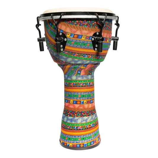 Drumfire 10" Tuneable Djembe with Synthetic Head and Gig Bag - Multicolour