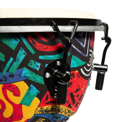 Drumfire 12" Tuneable Djembe with Synthetic Head and Gig Bag - Multicolour — view 2
