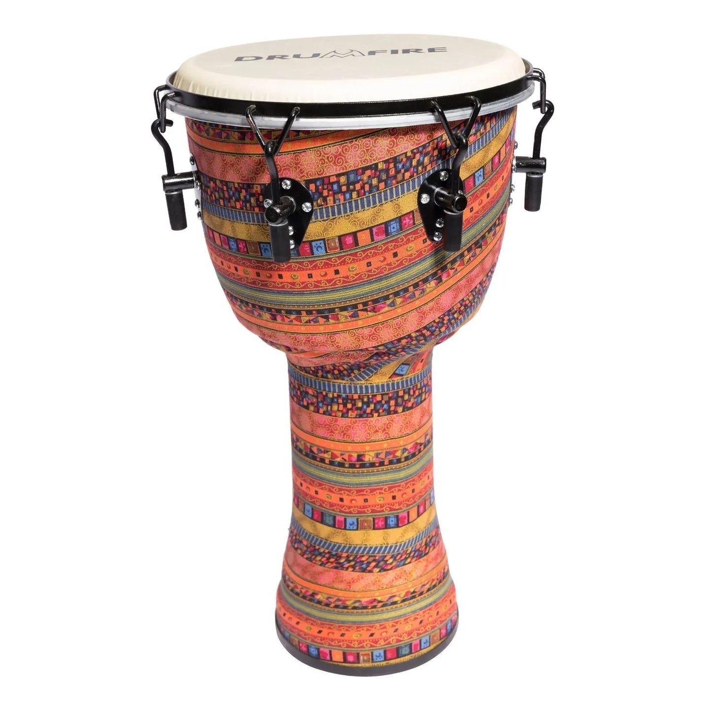 Drumfire 12" Tuneable Synthetic Head Djembe with Gig Bag - Multicolour — view 4