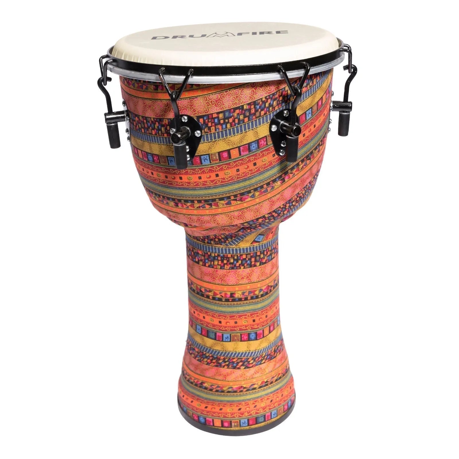 Drumfire 12" Tuneable Synthetic Head Djembe with Gig Bag - Multicolour — view 4