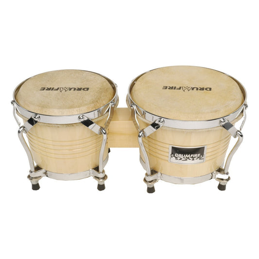 Drumfire 6.5" and 7.5" Wood Bongos (Natural Gloss)