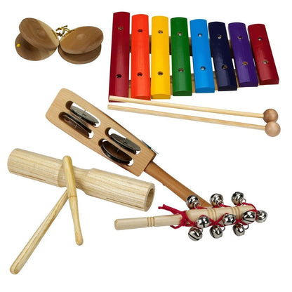 Drumfire DFP-EP1 5-Piece Educational Percussion Pack with Wooden Crate