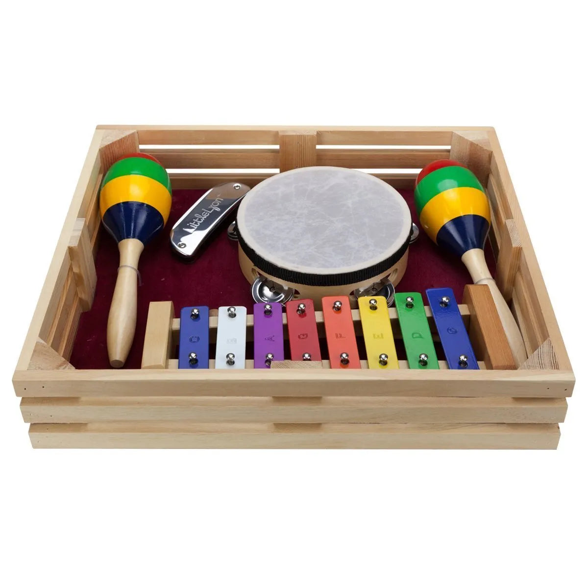 Drumfire DFP-EP3 4-Piece Educational Percussion Pack with Wooden Crate — view 2