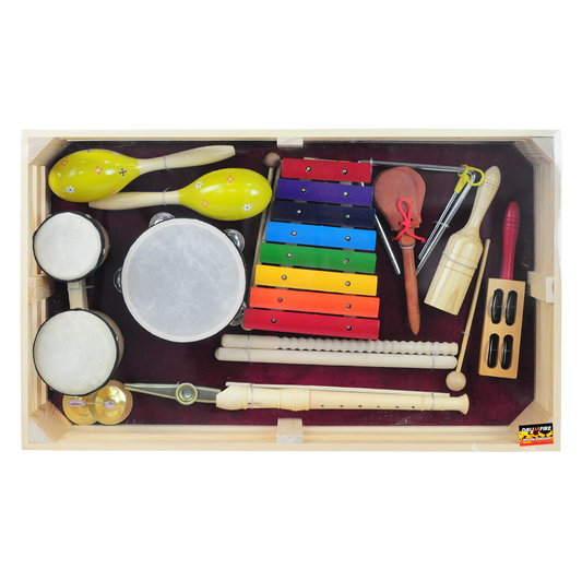 Drumfire DFP-EP7 13-Piece Educational Percussion Pack with Wooden Crate