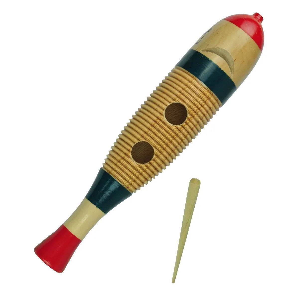 Drumfire Fish Style Wooden Guiro 32cm with Striker
