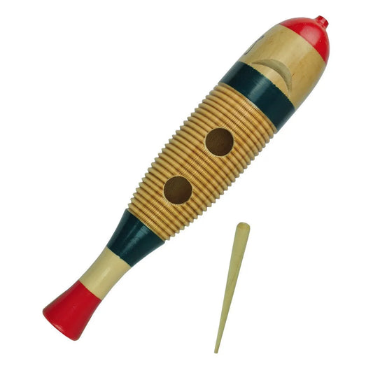 Drumfire Fish Style Wooden Guiro 32cm with Striker