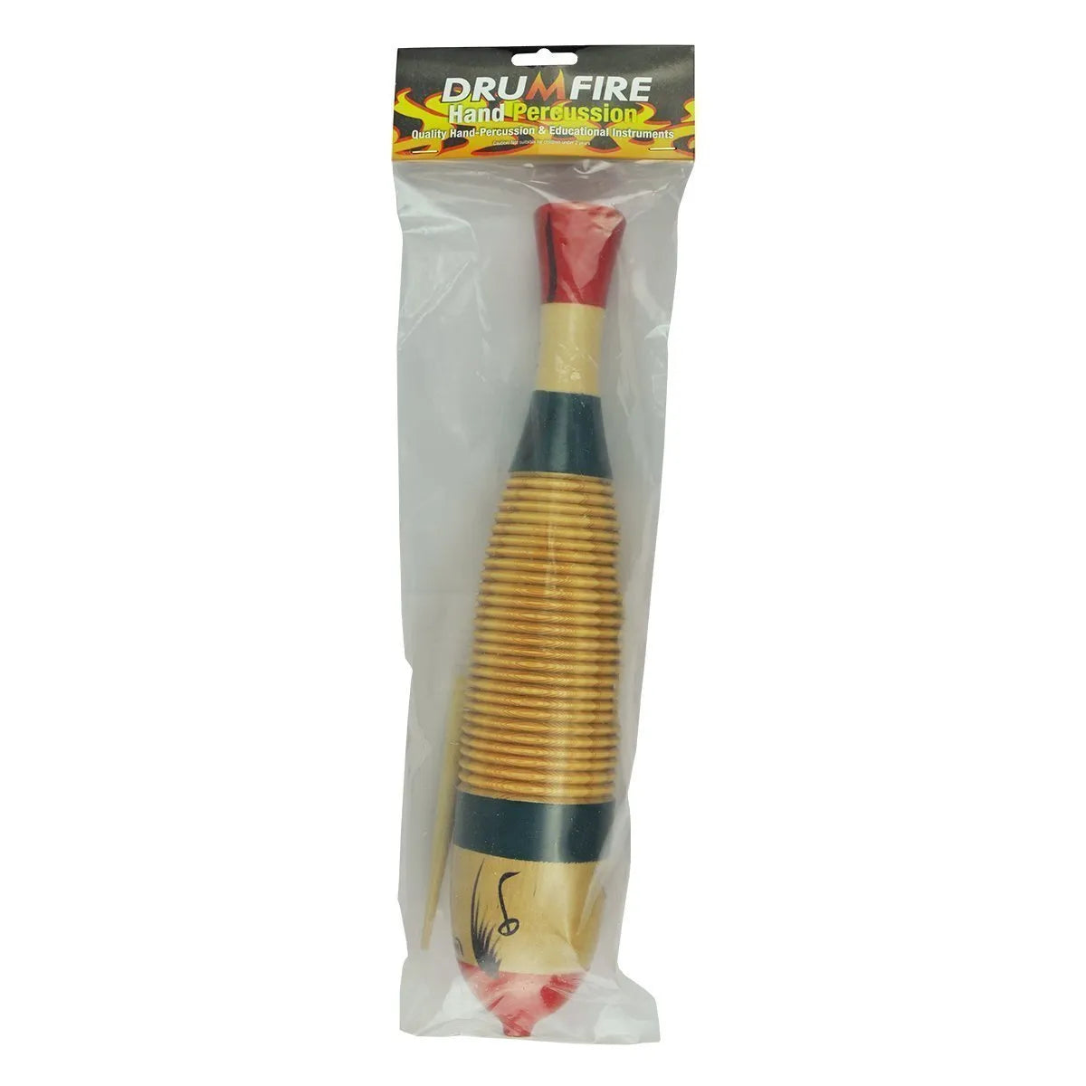 Drumfire Fish Style Wooden Guiro 32cm with Striker — view 3