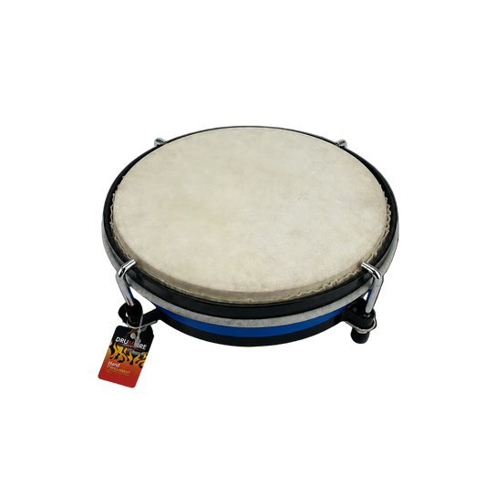 Drumfire 8" Tunable Hand Drum with Steel Baseplate and Non-Slip Rubber, Blue