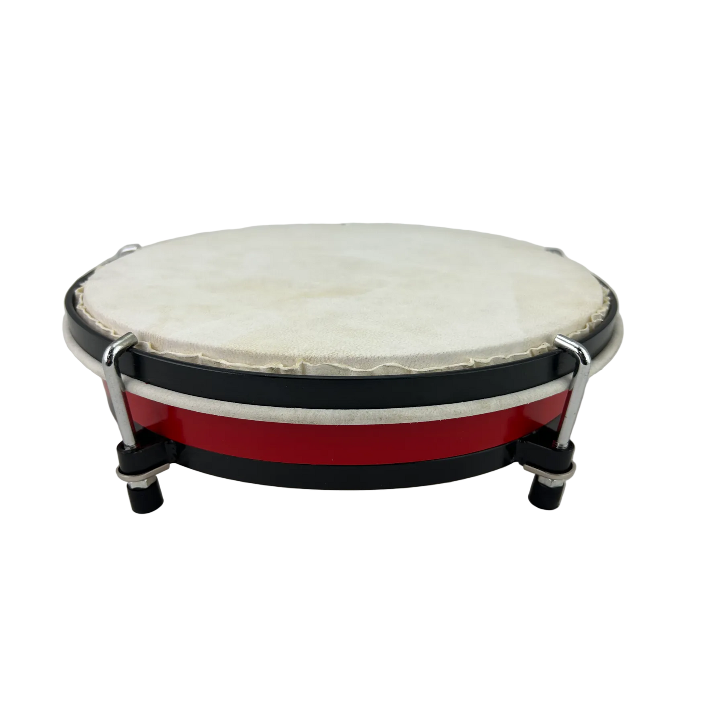 Drumfire 10" Tunable Hand Drum with Steel Baseplate and Non-Slip Rubber, Red — view 2