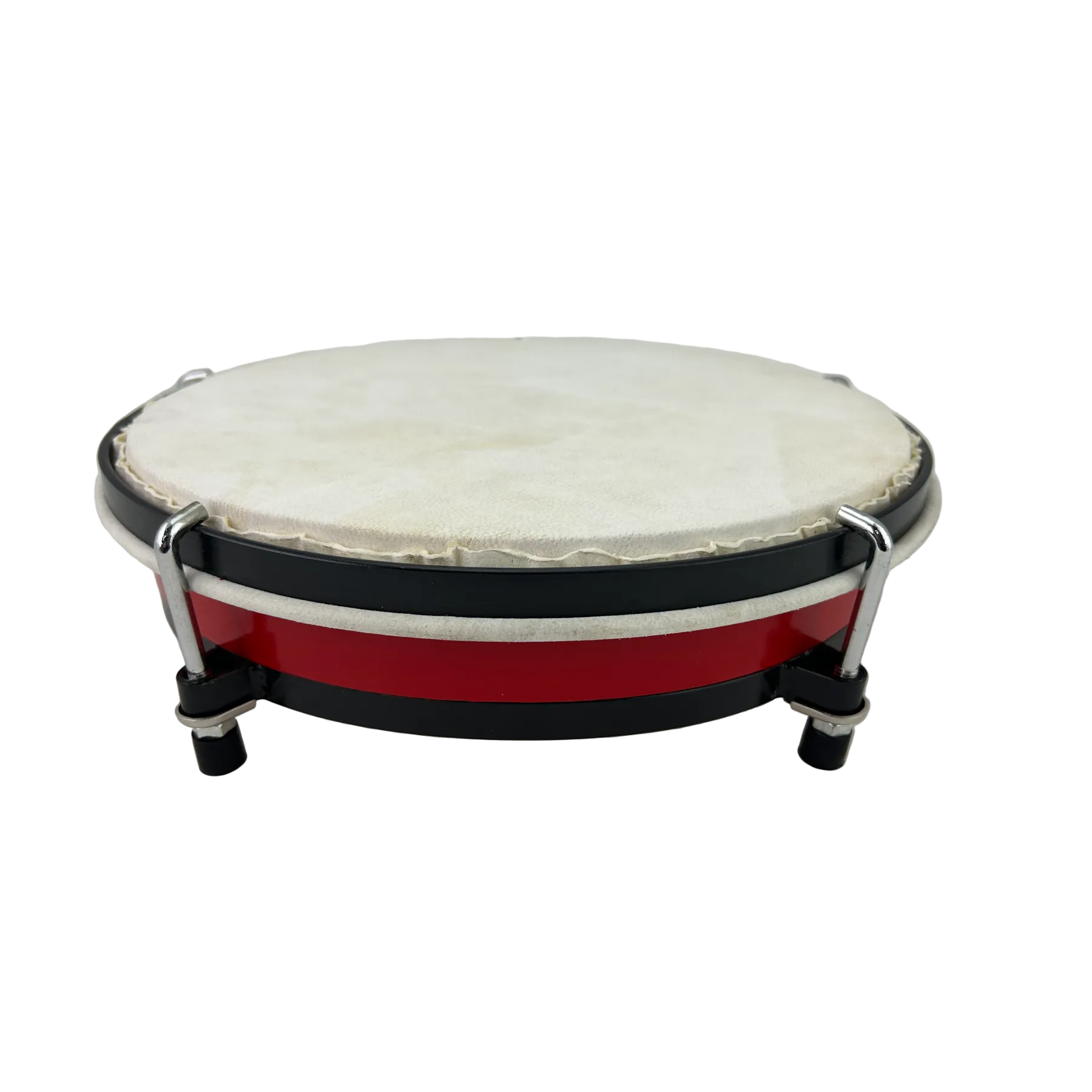 Drumfire 10" Tunable Hand Drum with Steel Baseplate and Non-Slip Rubber, Red — view 2