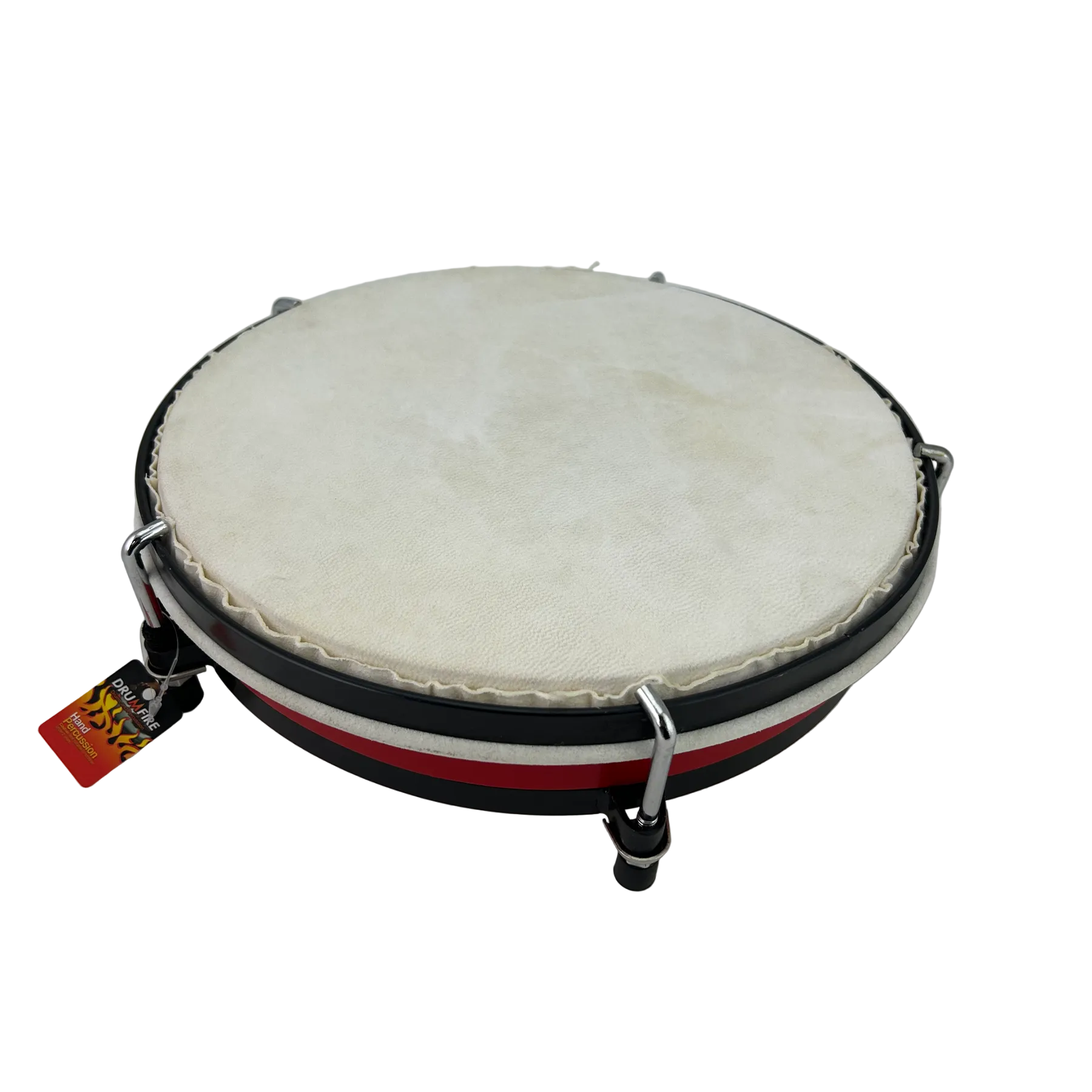 Drumfire 10" Tunable Hand Drum with Steel Baseplate and Non-Slip Rubber, Red — view 3