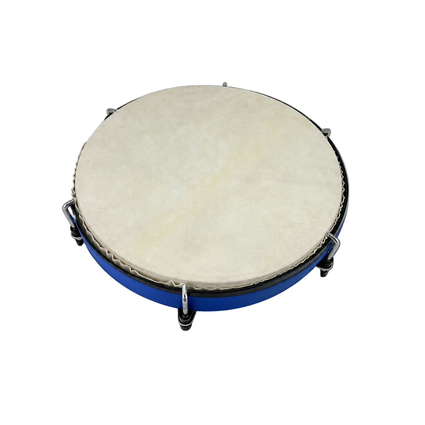 Drumfire 12" Tunable Hand Drum with Steel Baseplate and Non-Slip Rubber, Blue