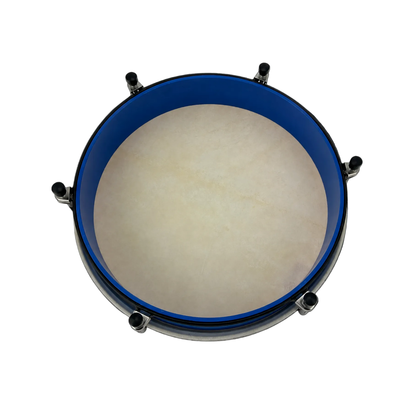 Drumfire 12" Tunable Hand Drum with Steel Baseplate and Non-Slip Rubber, Blue — view 2