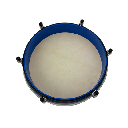 Drumfire 12" Tunable Hand Drum with Steel Baseplate and Non-Slip Rubber, Blue — view 2