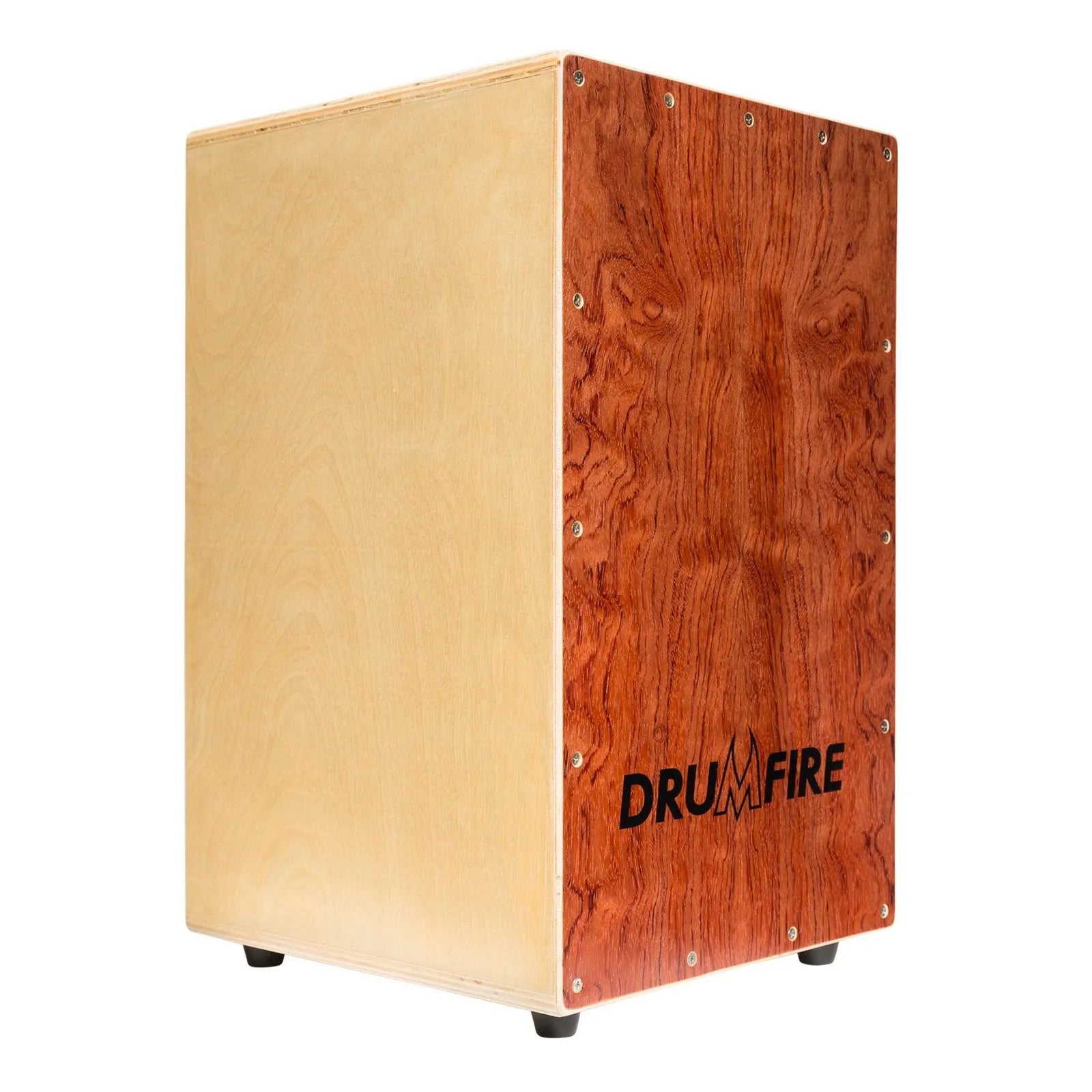 Drumfire Yellow Rosewood Front Wooden Cajon with Gig Bag - 495mm x 295mm x 317mm, 4kg, Marine Ply Construction, Inner Snare Wires, Bass Port — view 2