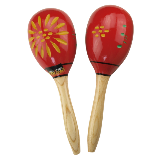 Drumfire DFP-MA16-FLW Wooden Maracas - Floral Pattern, 1 Pair