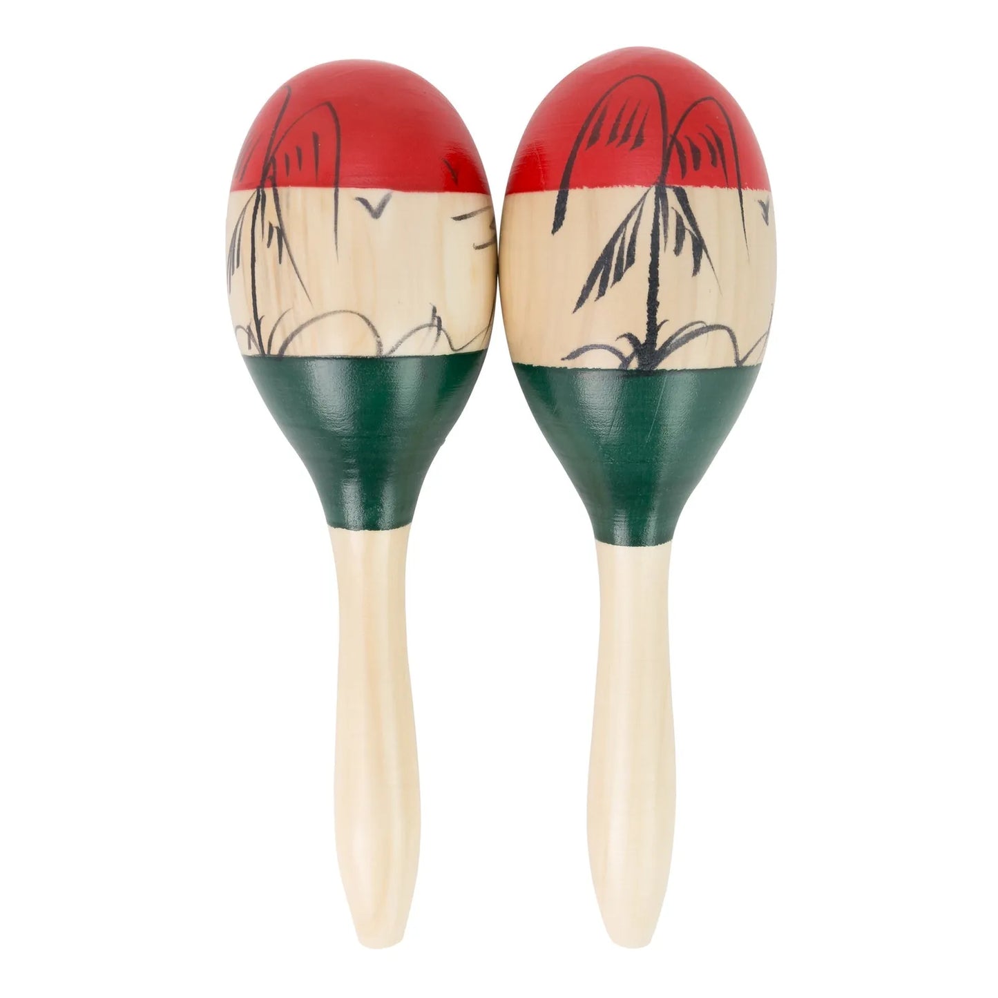 Drumfire DFP-MA16-STR Wooden Maracas - Striped Pattern, 1 Pair
