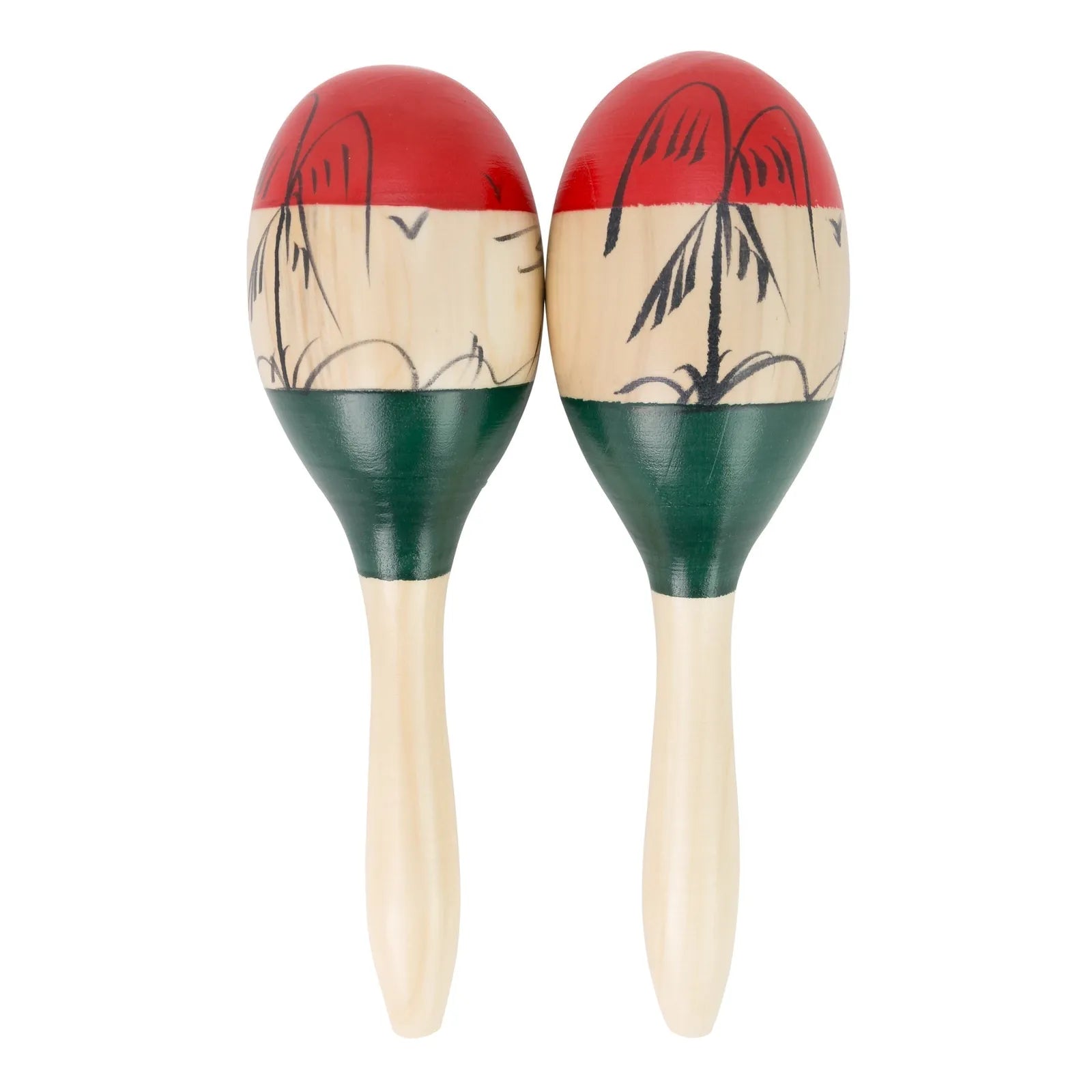 Drumfire DFP-MA16-STR Wooden Maracas - Striped Pattern, 1 Pair