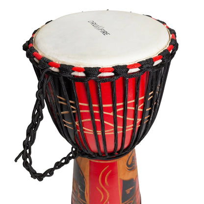 Drumfire Majestic Series 10" Natural Hide Rope Djembe (Red) — view 4