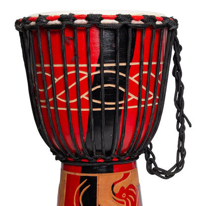 Drumfire Majestic Series 10" Natural Hide Rope Djembe (Red) — view 2
