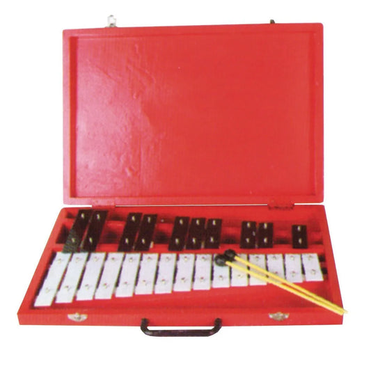 Drumfire DFP-MTP25-RED Dual-Row Metallophone with Wooden Carry Case