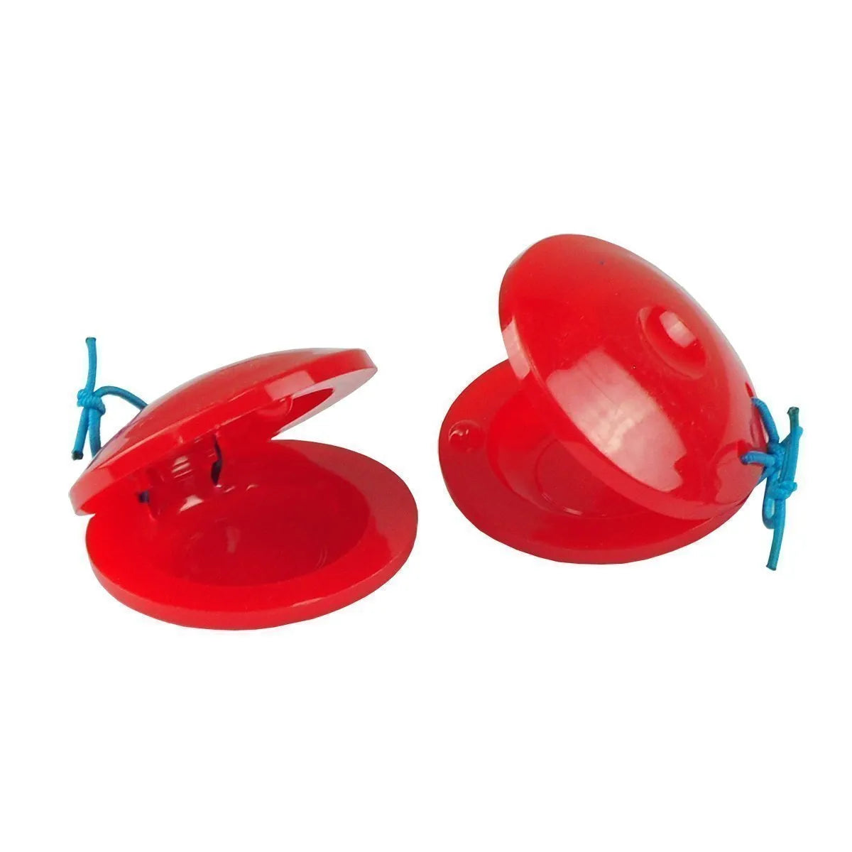 Drumfire DFP-PFC2-MUC Plastic Finger Castanets - Red/Blue, 1 Pair with Attachment Strap