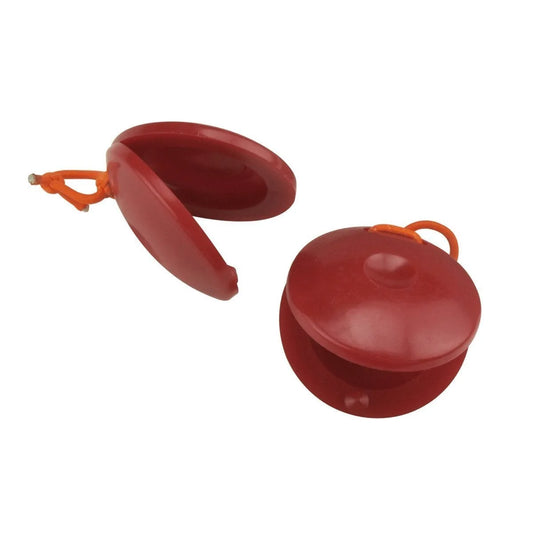 Drumfire DFP-PFC2-RED Plastic Finger Castanets - Red, Pair with Attachment Strap