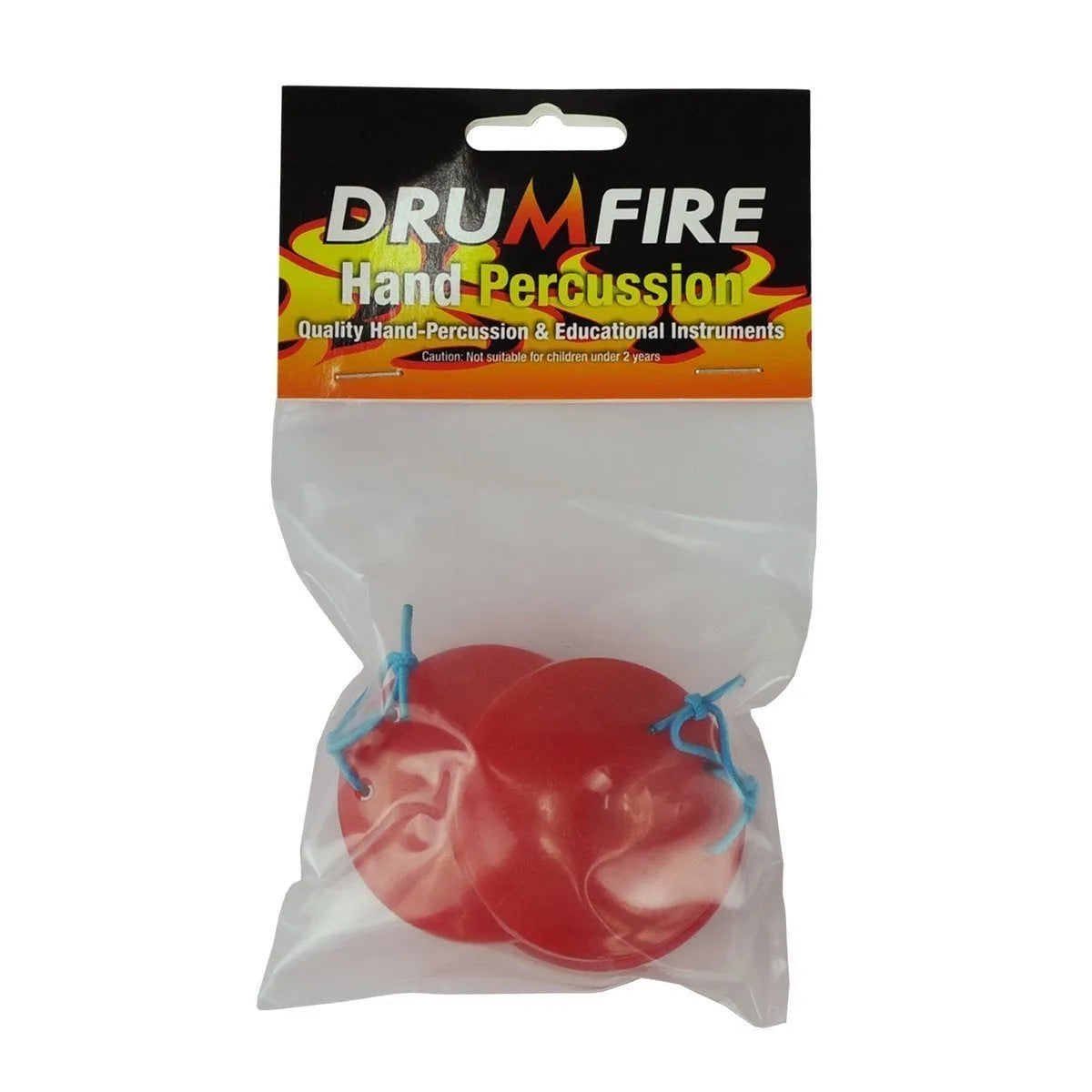 Drumfire DFP-PFC2-RED Plastic Finger Castanets - Red, Pair with Attachment Strap — view 2