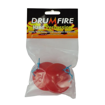 Drumfire DFP-PFC2-RED Plastic Finger Castanets - Red, Pair with Attachment Strap — view 2