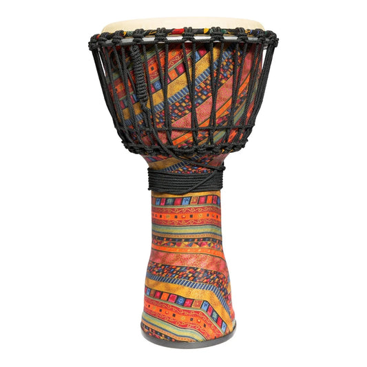 Drumfire 10" Synthetic Head Rope Djembe with Gig Bag - Multicolour