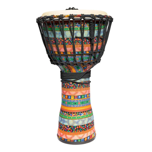 Drumfire 10" Synthetic Head Rope Djembe with Gig Bag - Multicolour