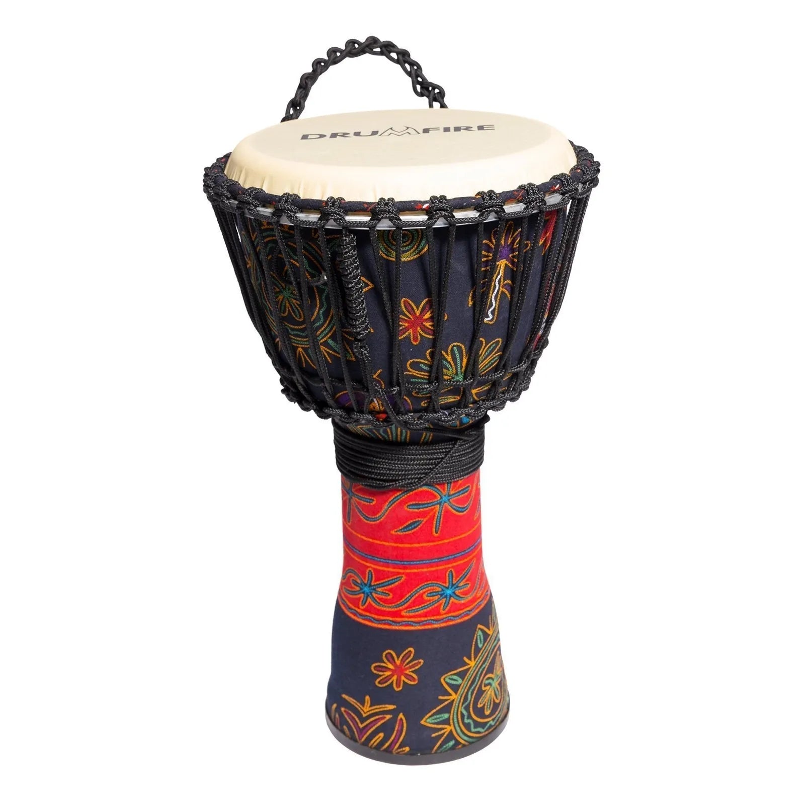 Drumfire 10" Synthetic Head Rope Djembe with Gig Bag - Multicolour — view 4