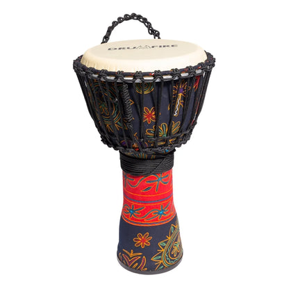 Drumfire 10" Synthetic Head Rope Djembe with Gig Bag - Multicolour — view 4