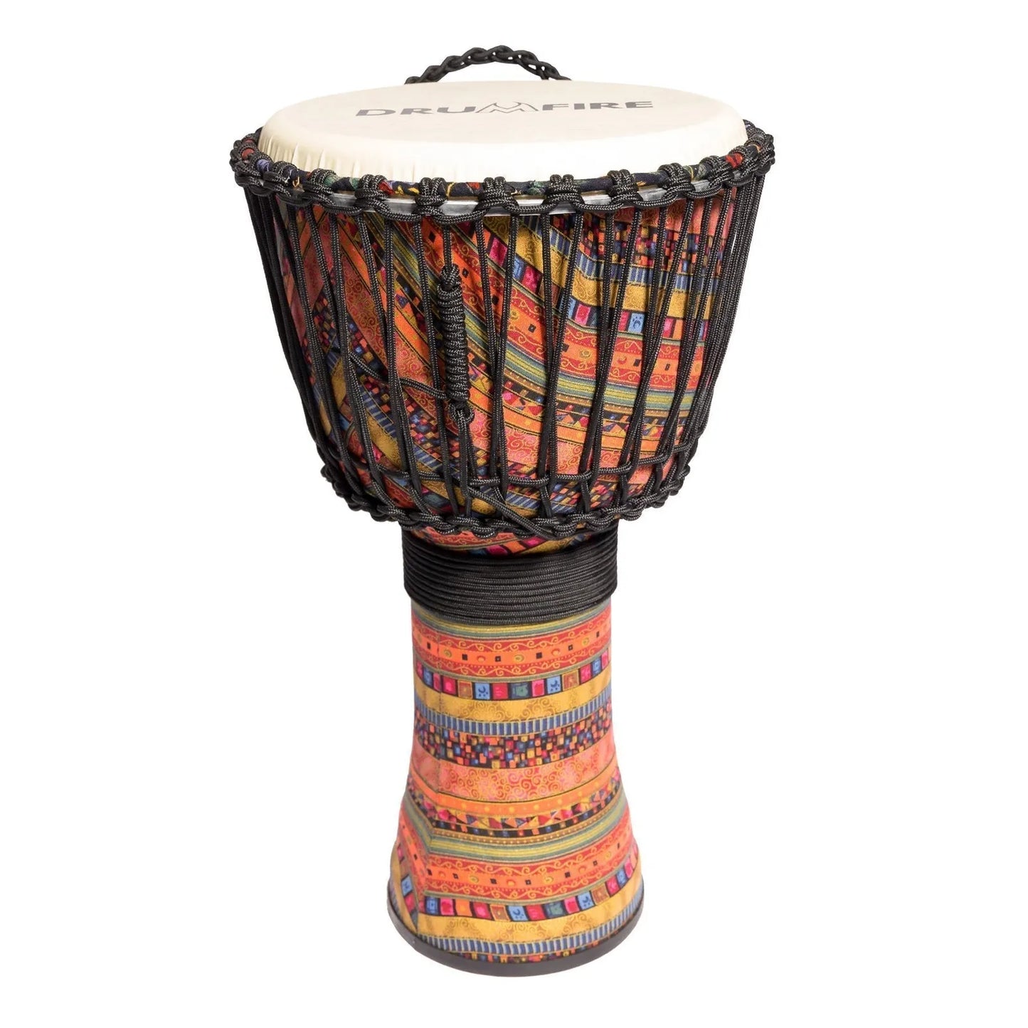 Drumfire 12" Synthetic Head Rope Djembe with Gig Bag - Multicolour — view 4