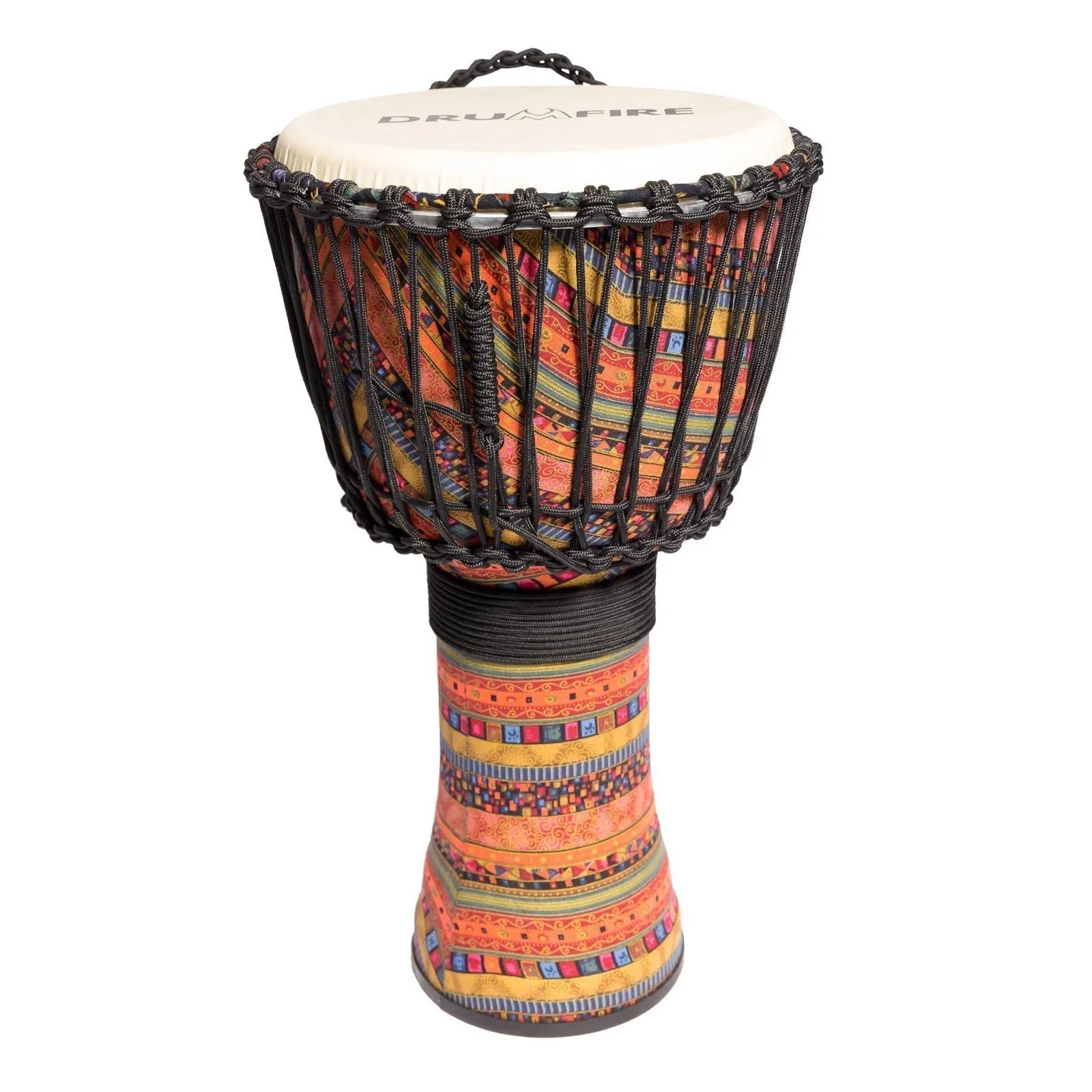 Drumfire 12" Synthetic Head Rope Djembe with Gig Bag - Multicolour — view 4