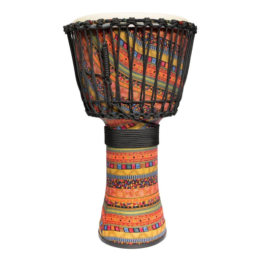Drumfire 12" Synthetic Head Rope Djembe with Gig Bag - Multicolour
