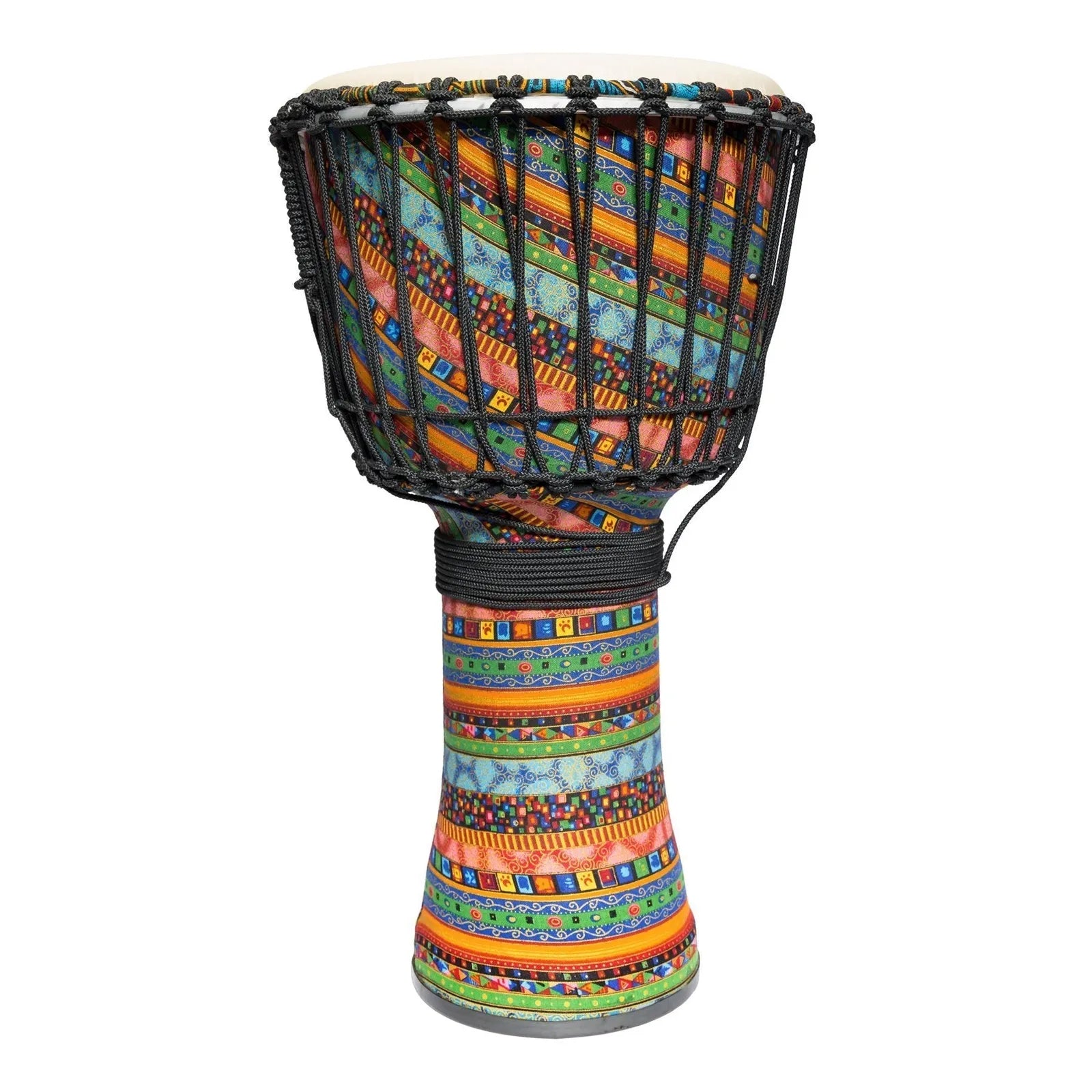 Drumfire 12" Synthetic Head Rope Djembe with Gig Bag - Multicolour