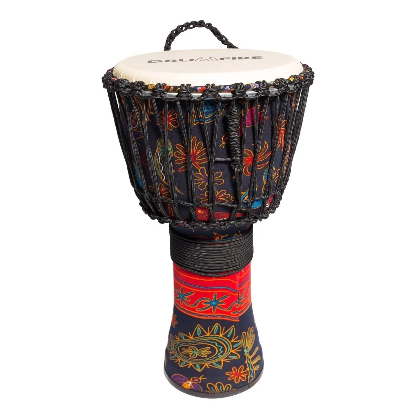 Drumfire 12" Synthetic Head Rope Djembe with Gig Bag - Multicolour — view 4