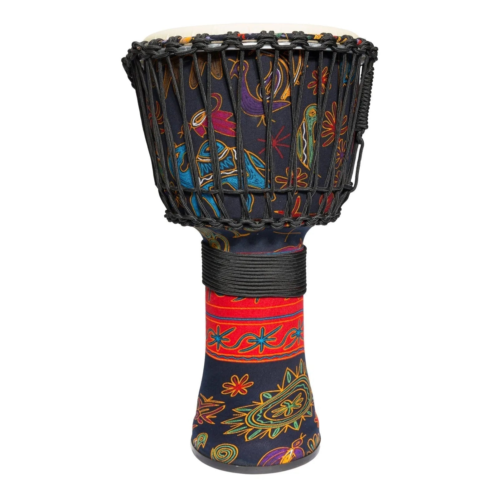 Drumfire 12" Synthetic Head Rope Djembe with Gig Bag - Multicolour