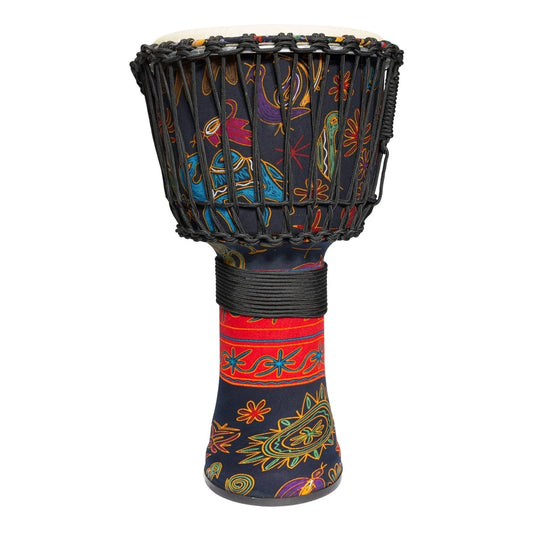 Drumfire 12" Synthetic Head Rope Djembe with Gig Bag - Multicolour