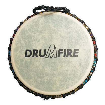 Drumfire 12" Synthetic Head Rope Djembe with Gig Bag - Multicolour — view 3