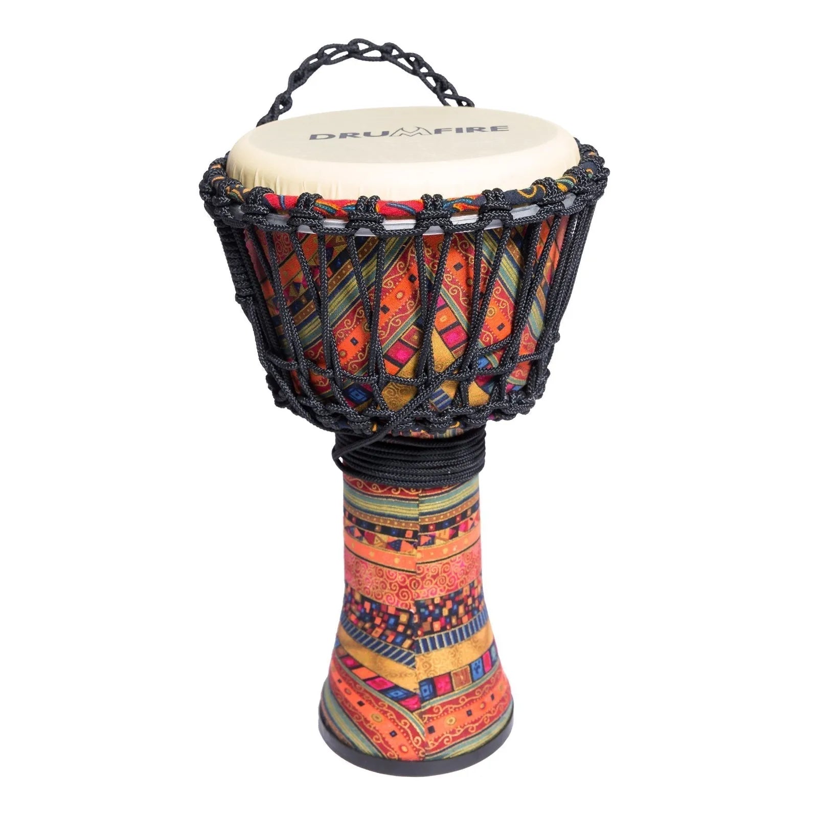 Drumfire 8" Synthetic Head Rope Djembe with Gig Bag - Multicolour — view 4