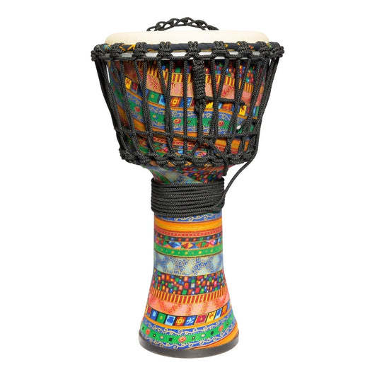 Drumfire 8" Synthetic Head Rope Djembe with Gig Bag - Multicolour